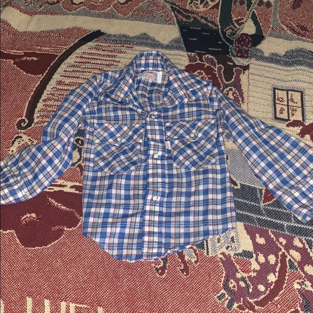 Vintage Levi Strauss Plaid Toddler shirt rare